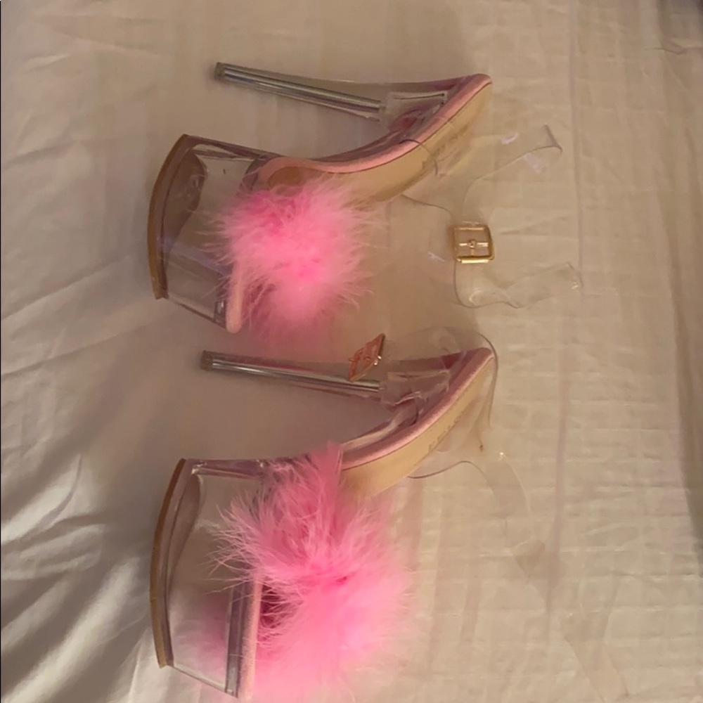 Miss Lola clear and pink heels